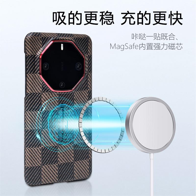 Применимо к Huawei mate60 RS Керамический Магнитный Чехол для Мобильного Телефона Арамидное Волокно Высококачественный Жесткий Чехол 60RS Защитный Чехол