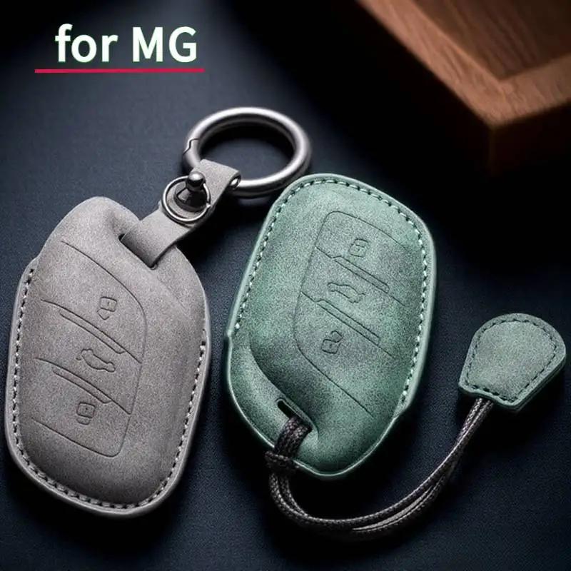 Car Remote Key Case Cover For MG 4 2023 Mg4 Ev MG HS GT ZS EV ZX MG5 MG6 3 Buttons Leather Protector Shell Holder Accessories