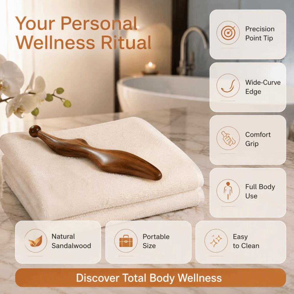 Meridian Scraping Massage Stick Wooden Gua Sha Tools Neck Acupressure Acupressure Stick Home Gym