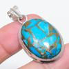 Natural Copper Blue Turquoise 925 Sterling Silver Jewelry Pendant 1.73" R2Y46