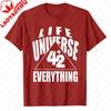The Hitchhikers Guide To The Galaxy 42 Life Universe Everything Summer TShirt Unisexs WoUINISEXs Casual Graphic Tee Shortsleev
