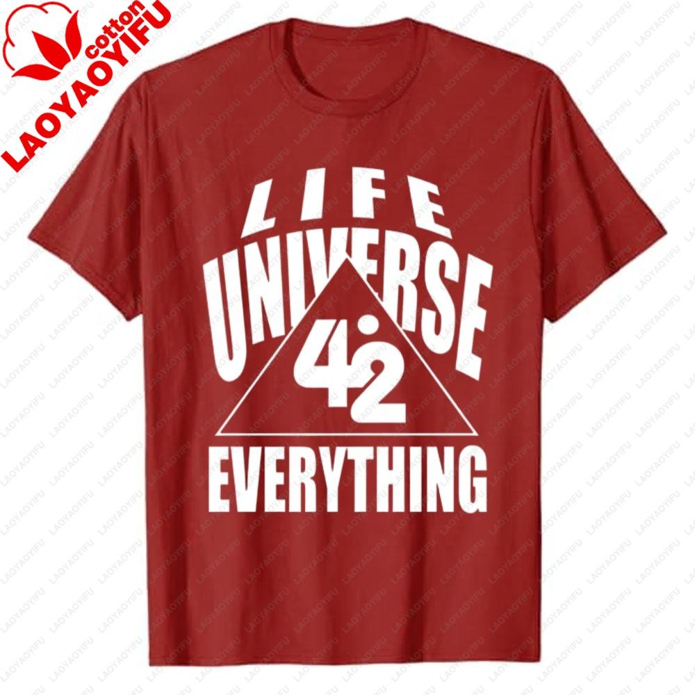 The Hitchhikers Guide To The Galaxy 42 Life Universe Everything Summer TShirt Unisexs WoUINISEXs Casual Graphic Tee Shortsleev