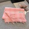 Small Wool Checkerboard Simple Winter Versatile Warm Scarf Female Scarf Student Style
