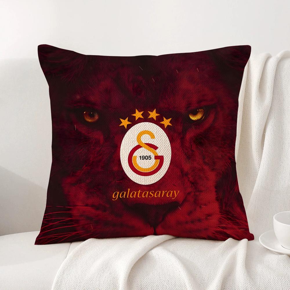 Наволочка с логотипом клуба G-Galatasarays Натуральный лен Органическая ткань Двусторонняя печать Дышащая Идеально для домашнего декора