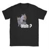 Vintage Huh Cat Meme Funny T-Shirt Men Round Collar 100% Cotton T Shirt Y2k Ins Harajuku Short Sleeve Tee Shirt New Arrival Tops