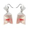 Funny Goldfish Water Bag Shape Dangle Hook Earrings Charm Women Jewelry Gift