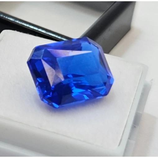 Certified Blue Sapphire Emerald Cut 10-11 Ct Flawless Loose Gemstone