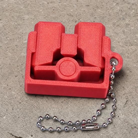 3D Printed Finger Clicker Toy, Decompression Push Fidget Toy with Ball Chain, Portable Stress Relief Desk Toy for Students, Office Workers