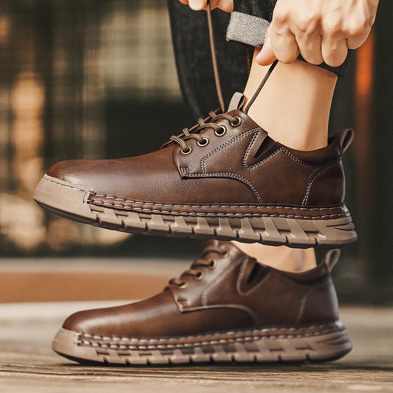 Male Sneakers Adult Non Slip Casual Desert Hiking Footwear Treking Shoes Trainers Outdoor Casual Leather Mens Shoes Retro Style