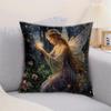 1pc Elf Throw Pillow Cover, Soft Decorative Pillow Cover, 2D Single-sided Printing,, Suitable for Living Room, Bedroom, Sofa Bed Decoration In Winter,