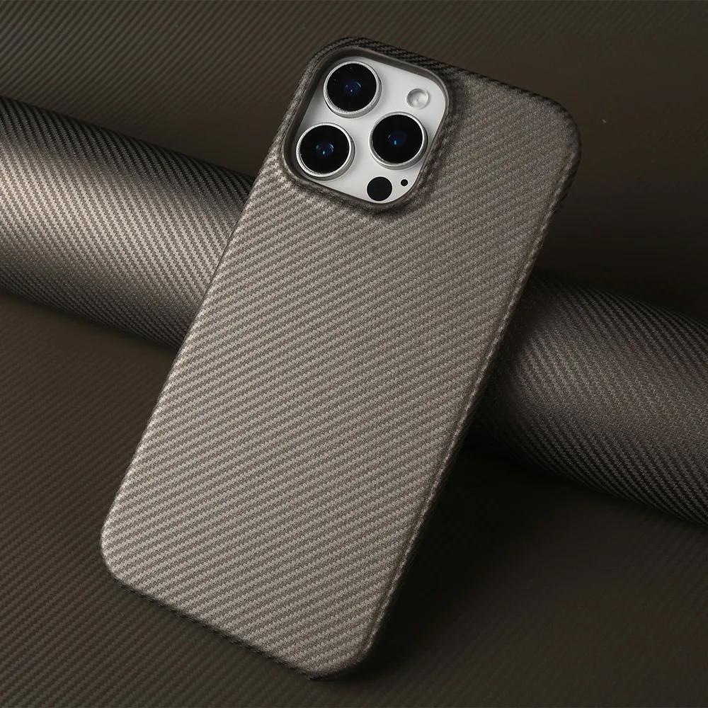 Luxury Genuine Leather Case For iphone 16 Pro Max 15Pro 14ProMax 13 12 11 Cases Carbon Fiber Pattern Phone Cover Phone Shell