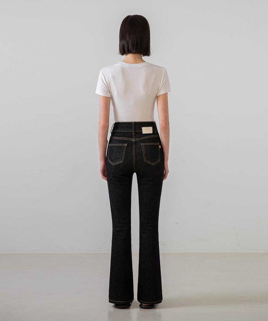 NON AND NON High-Waist Two Buttons Denim Pants_Nsdp444 (Black)