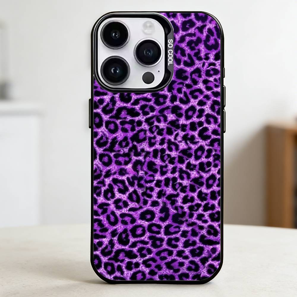 Чехол для телефона с принтом леопарда для серебристого корпуса Для IPhone 17 16 15 14 13 12 11 Pro Max Plus