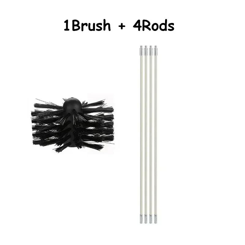Длинная ручка гибкая труба стержни с нейлоновой щеткой для дымохода щетка для очистки вращающейся системы подметания камин комплект стержней набор инструментов