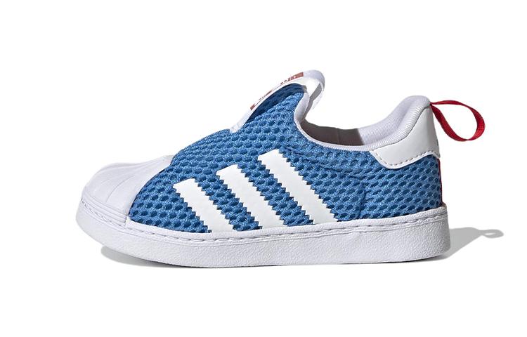 adidas Оригиналы SUPERSTAR 360 Устойчивые к истиранию Низкие кеды для малышей Синие для младенцев и малышей GY9143