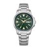[CITIZEN] Часы CITIZEN COLLECTION BM8180-71W (Простые/Эко-привод с питанием от света/Водонепроницаемые) Мужской День недели Дата Светящийся Бизнес Зеленый Серебристый