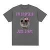 I'm Literally Just A Girl Sad Hamster Cute Funny Meme T Shirts Men O-Neck Short Sleeve Tshirts Unisex Kawaii Aesthetic Tees Tops