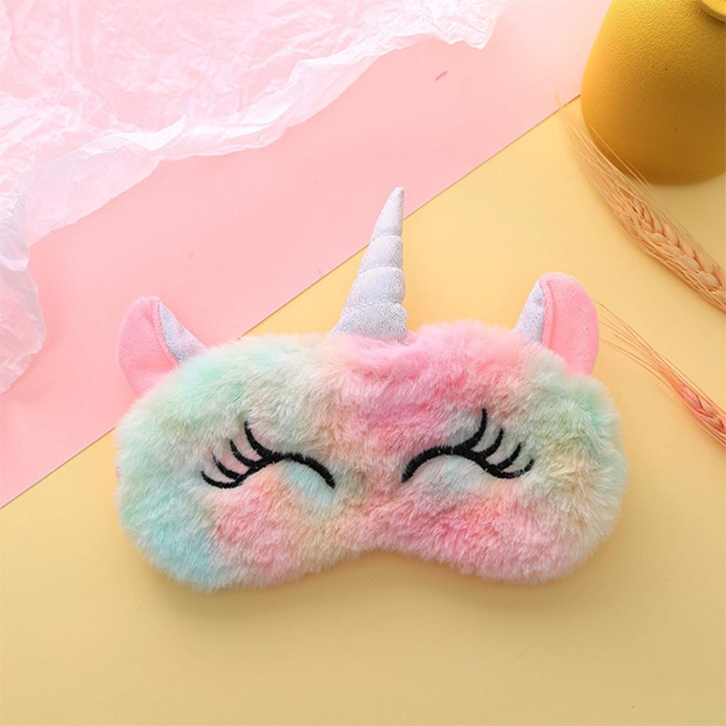 Plush Eye Mask, Cartoon Animals, Cute , Cats, Portable Travel Light-blocking Eye Mask.
