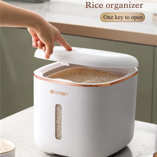 5 кг контейнер для хранения риса с колесом, влагостойкий герметичный дозатор риса, пластиковый контейнер для хранения сыпучих круп, корма для домашних животных