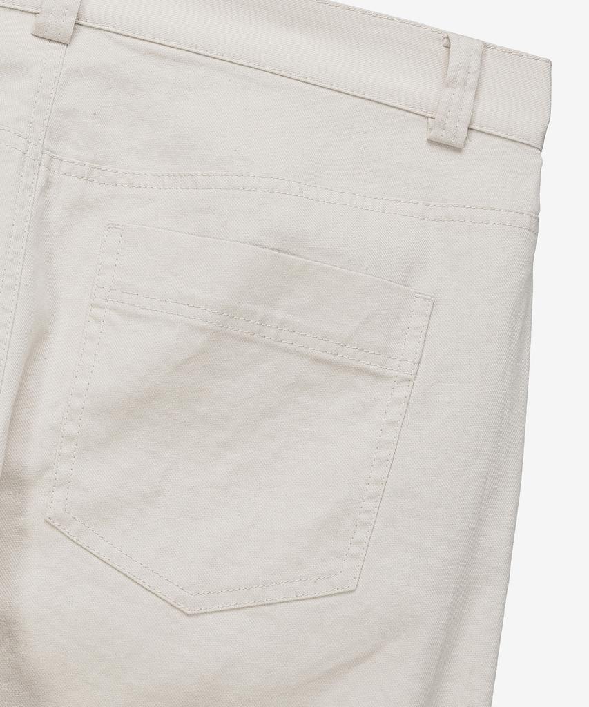MINDBRIDGE [Couture] Semi-Wide Linen Blend Cream Texture Modified Pants