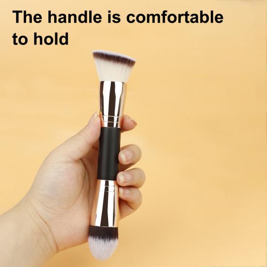 Двусторонняя кисть для макияжа Professional Slanted Flat Top Synthetic Kabuki Foundation Loose Powder