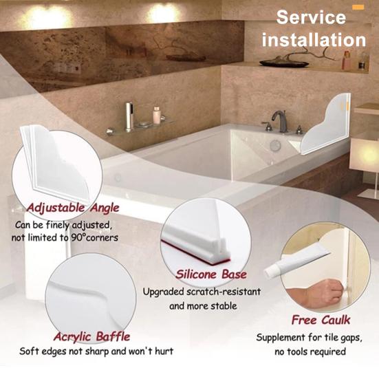 1/2 шт. Защита от брызг для душа с нескользящей силиконовой основой, водонепроницаемая самоклеящаяся, для ванной комнаты, раковины, ванны, угловая акриловая защита от воды