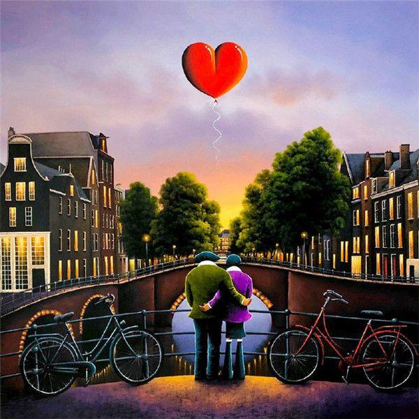 RUOPOTY Цифровая картина «сделай сам» Любовник Рисунок Картина Настенное искусство на холсте Цифровая ручная роспись Гостиная