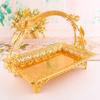 Fruit Snack Basket European Classic Style Gold Silver Metal Single Layer Multipurpose for Living Room Gift Idea