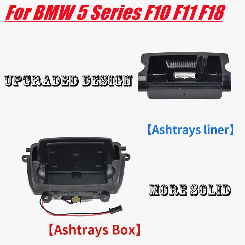 For Bmw 5 Series F10 F11 F18 2010 2011 2012 2013 2014 2015 2016 Black Car Ashtrays Liner Console Ashtray Box OEM 51169206347