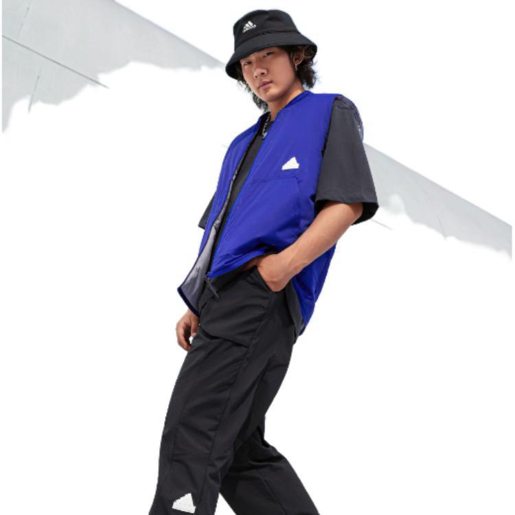 Adidas Jackets Men's Blue Collarless Moderate Other HN1931