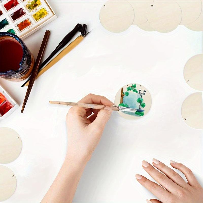 300 шт., 3/4/5 см, круглая упаковка, деревянные 2 см, 3 см, 4 см, 5 см, круги из натуральных дисков, пустые знаки, поделки, подарочные этикетки для свадебной вечеринки, повесить бирки, карты