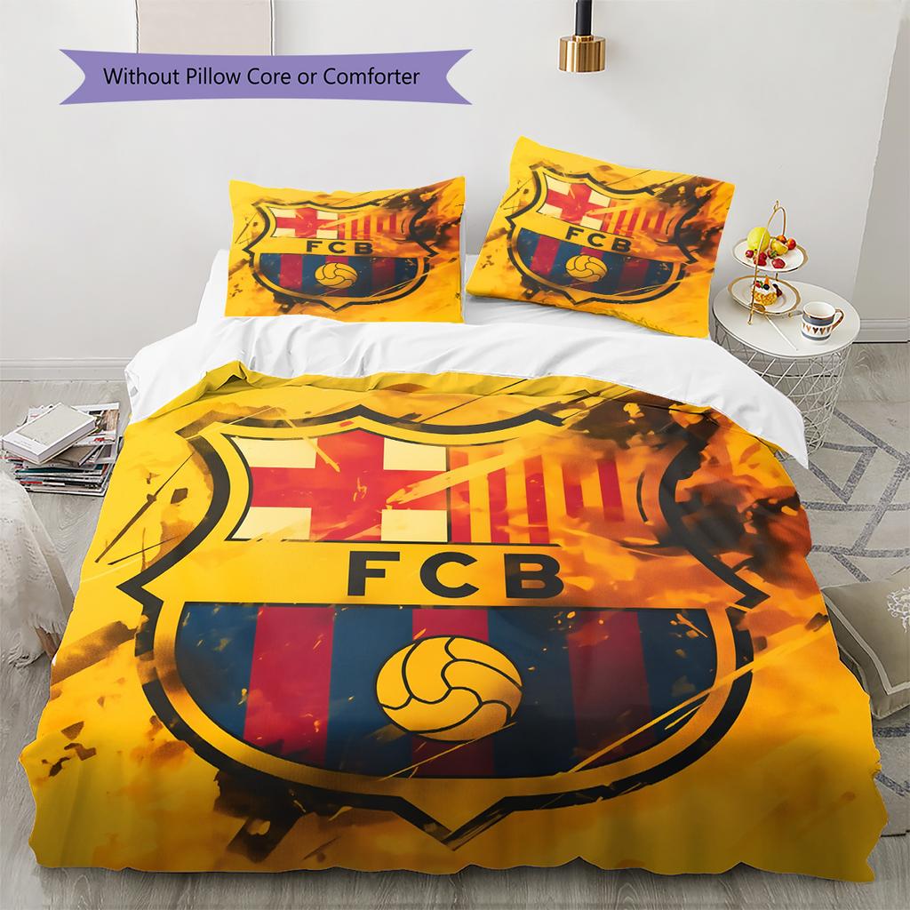 Постельное белье с узором Барселоны Домашний декор Подарок на день рождения (1 пододеяльник + 2 наволочки, без наполнителя)