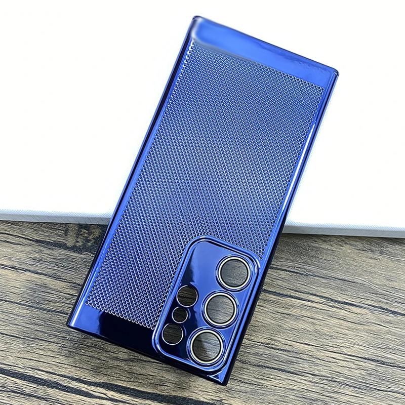 Luxury Plating Breathable Heat Dissipation Mesh Cooling Case for Samsung S25 S24 S23 S22 S21 Ultra Plus Lens Protection Phone Cover