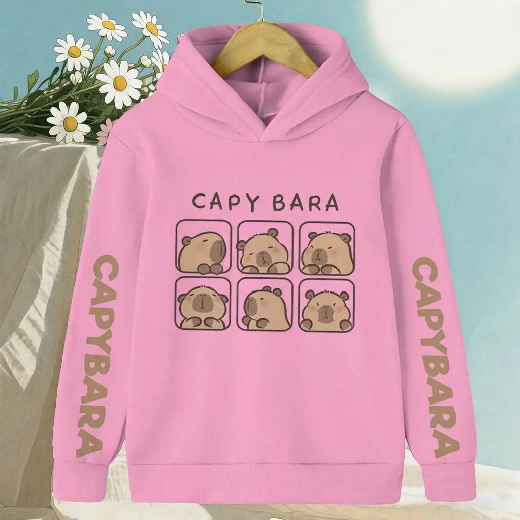 Cute capybara hoodie for kids, unisex sweatshirt, a perfect gift for capybara lovers, casual wear.