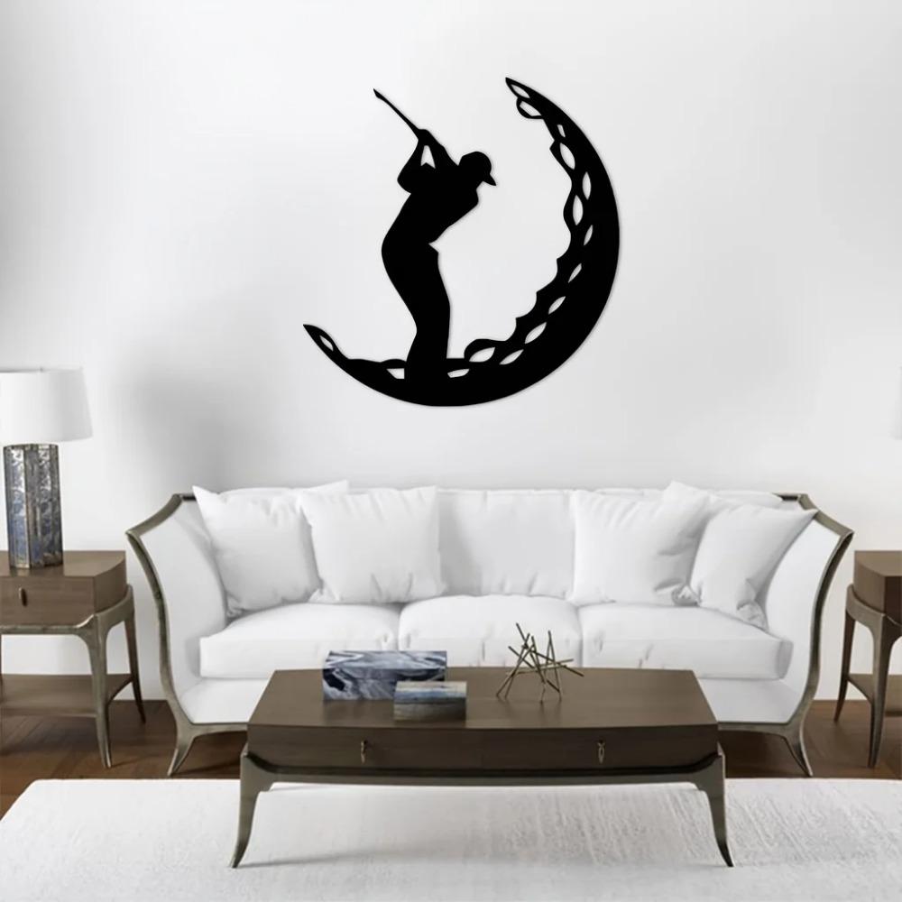 Golf Metal Wall Art – Stylish Golf Ball Design, Elegant Iron Art Silhouette, Perfect for Golf Decor, Wall Decoration & Artwork