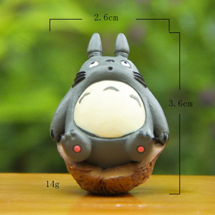 Cute Cartoon Totoro Cat Coal Ball Walnut Mini Model Ornament For Landscape Prop