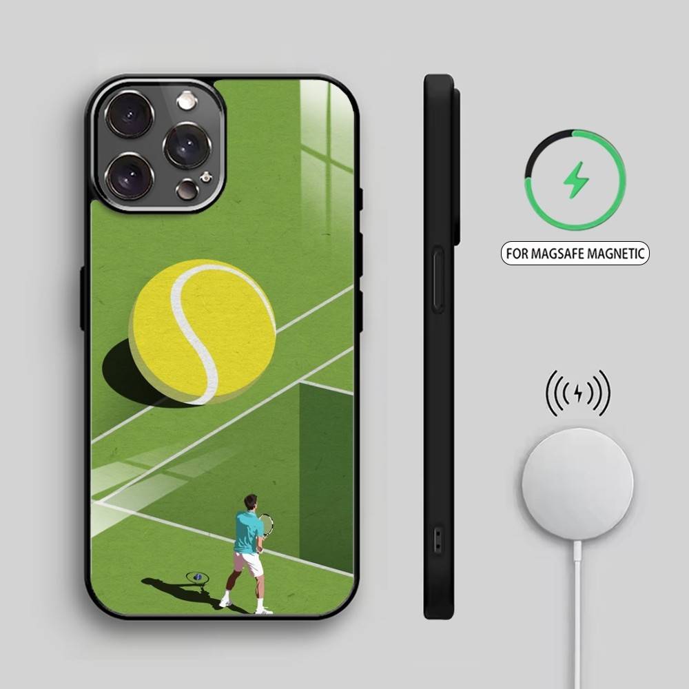 T-Tennis B-Ball S-Sport Phone Case For iPhone17,16,15,14,13,12,11 Plus,Pro Max Magnetic For Magsafe Wireless Charging