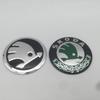 NADH5 4pcs 3D 56mm 60mm 65mm 70mm 75mm For Skoda Car emblem Wheel hub Center Cap Badge covers sticker Decals Styling accessories