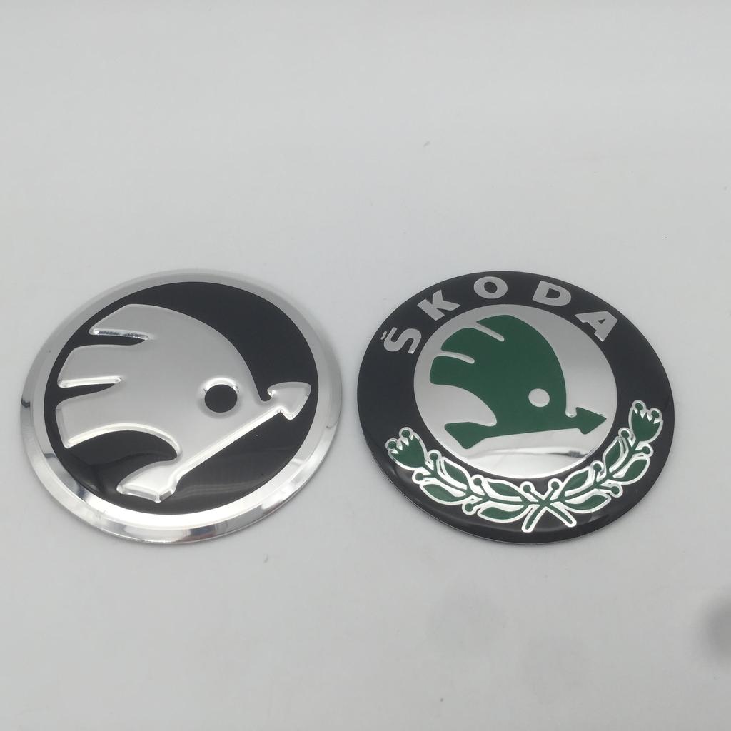 NADH5 4pcs 3D 56mm 60mm 65mm 70mm 75mm For Skoda Car emblem Wheel hub Center Cap Badge covers sticker Decals Styling accessories