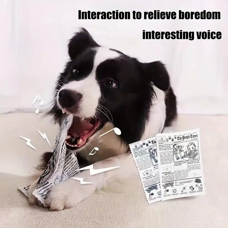 Для щенков домашних животных интерактивные игральные карты газета игрушки для собак пищащие маленькие средние собаки для скуки звуковые игрушки JQK пищащие игрушки аксессуары