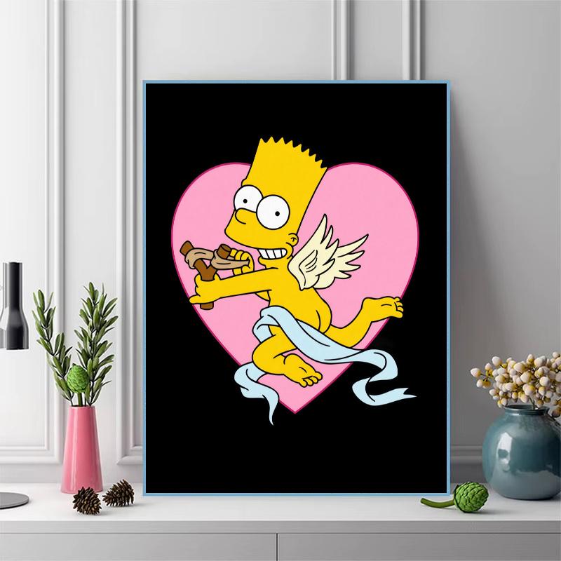 Bart Simpson Pattern 3pcs 100% Round Full Drill 5D DIY Diamond Painting Embroidery Cross Stitch Rhinestone Décor