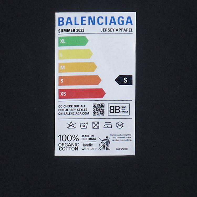 Balenciaga Футболка SS23 Обычный крой Мужская Черная 739784TOVD71055