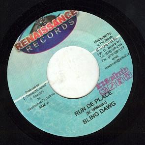 7inch Record BLING DAWG TAMI CHYNN Run De Place Hyper Ventilating STEPS0018 Renaissance Rec 2004 Jamaica Reggae Ska Dub Used