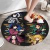 Classic Japanese-style cartoon Demon Slayer round rug, home soft decorative anti-slip yoga mat and chair mat, outdoor floor mat carpet K9