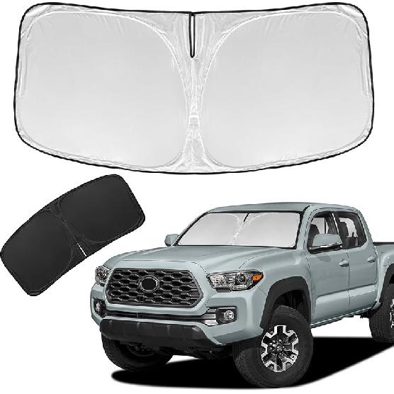 Для Toyota Tacoma 2016- 2024 2025 2026 Солнцезащитный экран Солнцезащитный козырек Защита лобового стекла - 4 слоя Защита переднего стекла Подходит для пикапа Tacoma 2-дв. 4-дв. Солнцезащитный козырек 240T