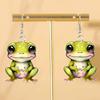 Серьги-подвески с лягушкой, 2D акриловые серьги с подвеской в виде лягушки, мультяшные серьги с животными, подарок для друзей или любителей лягушек