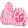 Womens Oversized Hooded Sweatshirt Loose Fit Streetwear Long Sleeve Cotton Blend Floral Print Casual Top
