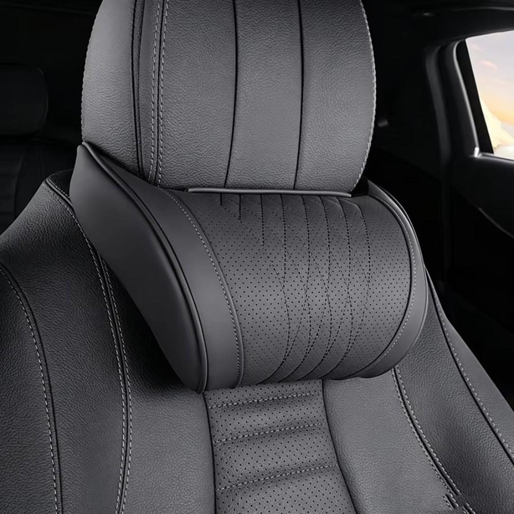 Memory Foam Car Headrest Cushion Leather Cover Car Interior Accessories New Auto Cervical Cushion