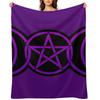 Triple Moon Goddess purple Throw Blanket Hair Kid'S Decoratives Luxury Blankets