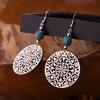 Fashion Creative Round Openwork Flowers Retro Earrings Female Trend Earrings Jewelry